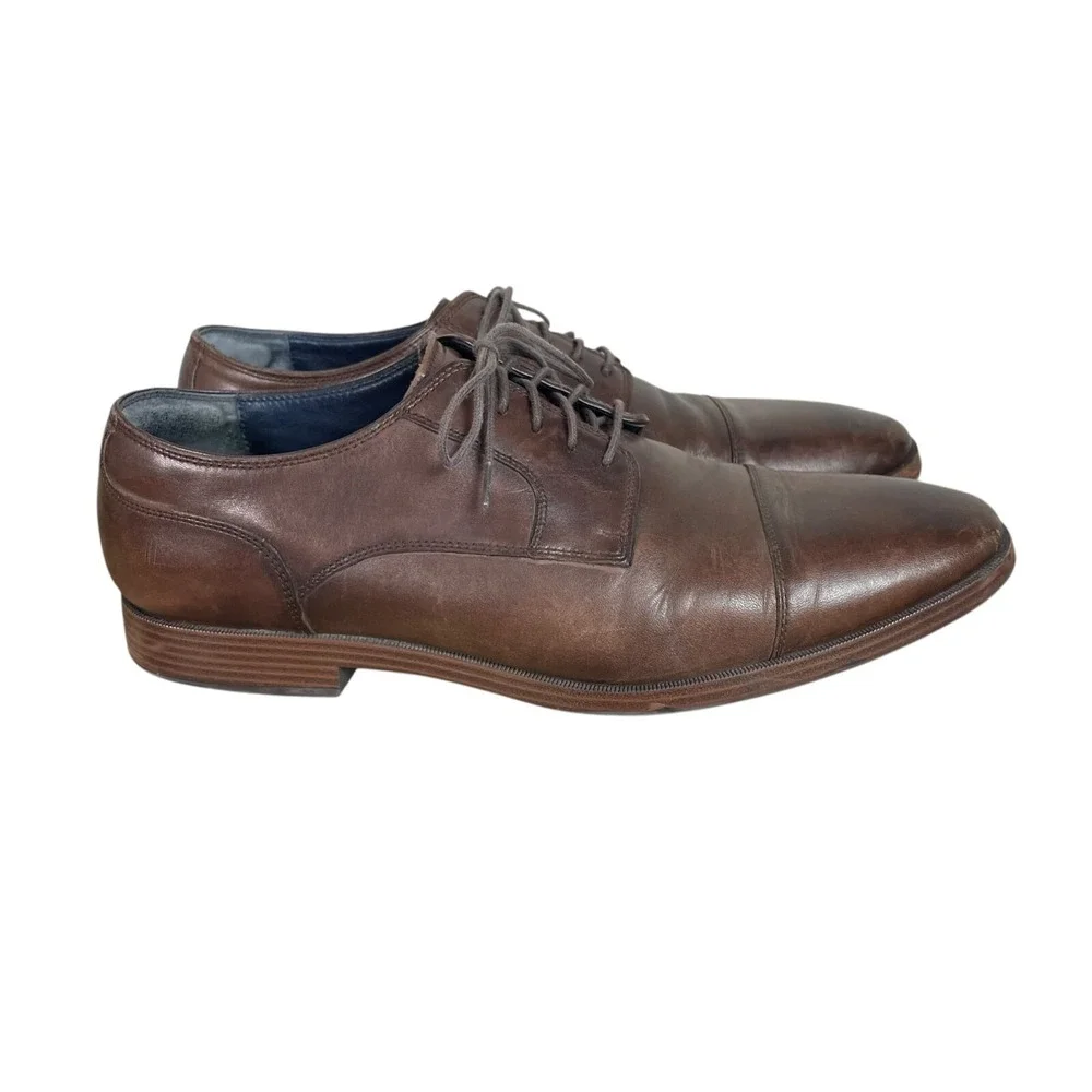 Cole Haan Mens Grand OS Warren Cap Toe Dress‎ Shoe 11.5M Brown Leather C25597